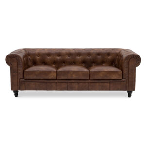 Benjamin Chesterfield Classical 3-Seater PU Leather Sofa