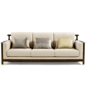 Azunto 3-Seater Sofa – Solid Wood Frame with PVC