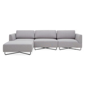 Scott 3-Seater Modular Sofa with Ottoman – Light Grey