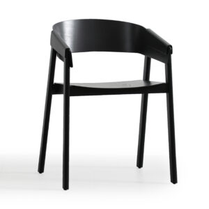 Emiko Oak Wood Dining Chair with Arms