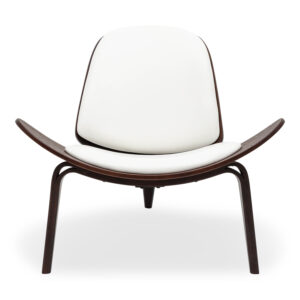 Tatum Walnut Veneer Accent Chair with PVC Upholstery