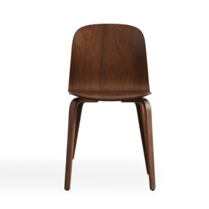 Koji Curved Oak Veneer Armless Chair