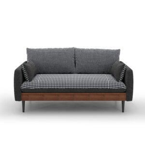 Wardell 2-Seater Sofa – Dark Grey Houndstooth