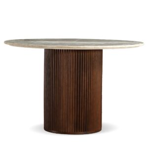 Oliva 1.1M Travertine Round Dining Table