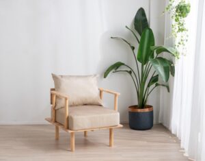 Mabyn Natural Wood Armchair with Removable Cushions photo review
