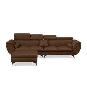 Alcina 4-Seater Leatheraire Fabric Sofa with Ottoman