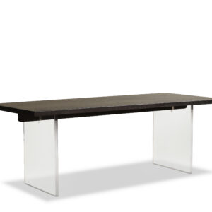 Baillidh Floating Dining Table – Ash Black with Acrylic Legs