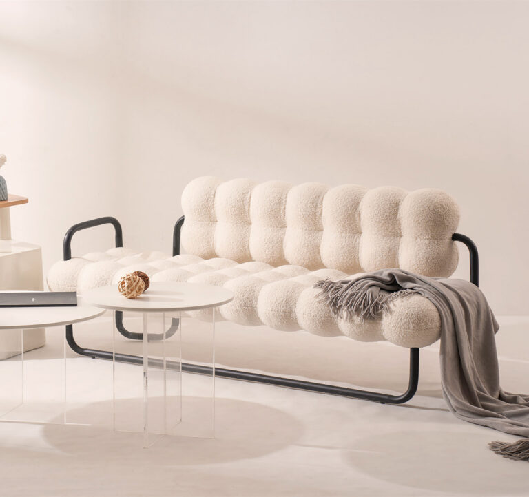 Orae Cirrus 1.74M Upholstered Sherpa Bench – Ivory photo review