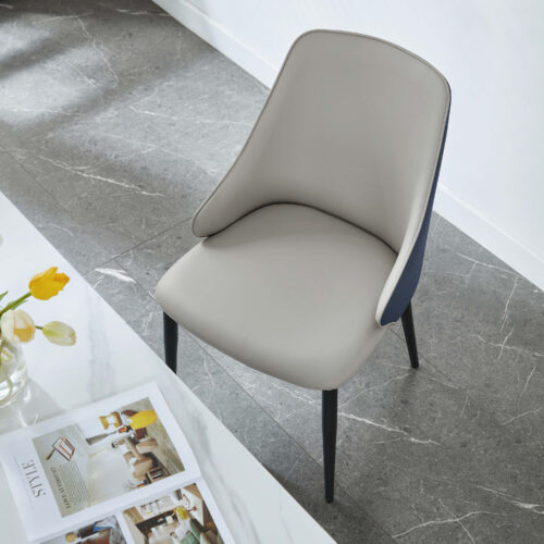 Yalene Faux Leather Chair – GreyBlue photo review