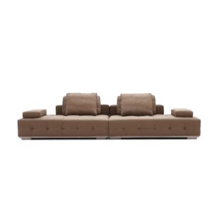 Talyessin 4-Seater Premium Leather Sofa – Dark Brown