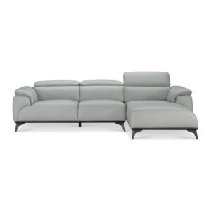 Fautave L-Shape Full Leather Sofa with Adjustable Headrest