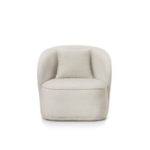 Delanna Boucle Fabric Lounge Chair - Almond Cream