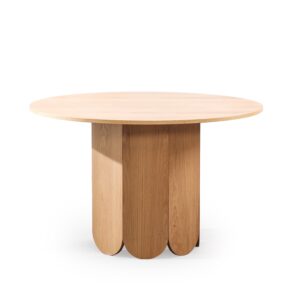Naomi II Round Oak Veneer Dining Table – 120cm