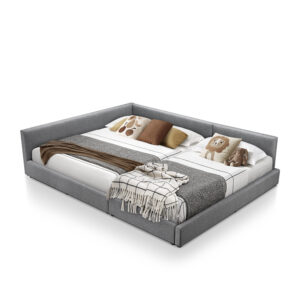 Lara Family Co-Sleeping Bed Frame Set – Queen + Single (Grey)