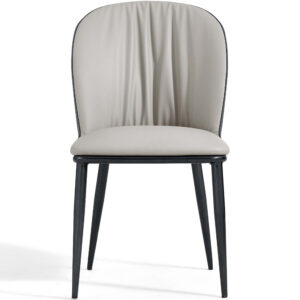 Julis Faux Leather Armless Chair – Light Grey