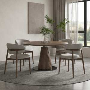 AOKA Elowen Round 4-seater Dining Table Set