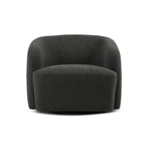 Elowen Curved Swivel Armchair – Boucle Fabric