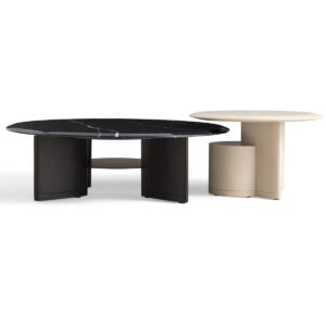 Reinier Coffee & Side Table Set – Black & White Wash