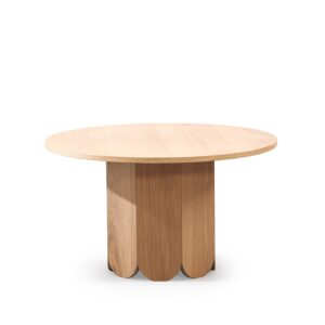 Naomi Round Ribbed Coffee Table – Oak Veneer