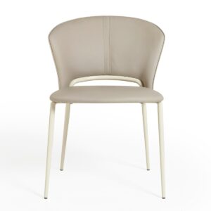 Anja Faux Leather Dining Chair – Taupe