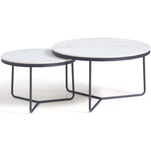 Jukka White Sintered Nesting Coffee Table Set