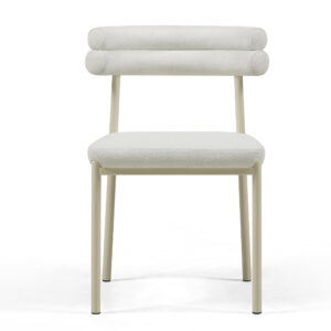 Aludra Sherpa Fleece Dining Chair – White