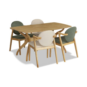 Ronny 4-Seater Dining Set – Natural (1 Table + 4 Chairs)