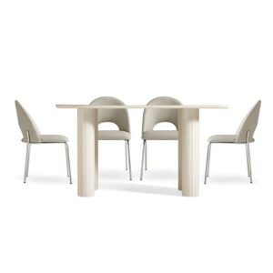 Basir 4-Seater Dining Set with Ormond Chairs (Sintered Stone)