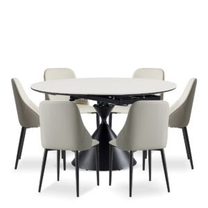 Nerissa 6-Seater Extendable Dining Set (Sintered)